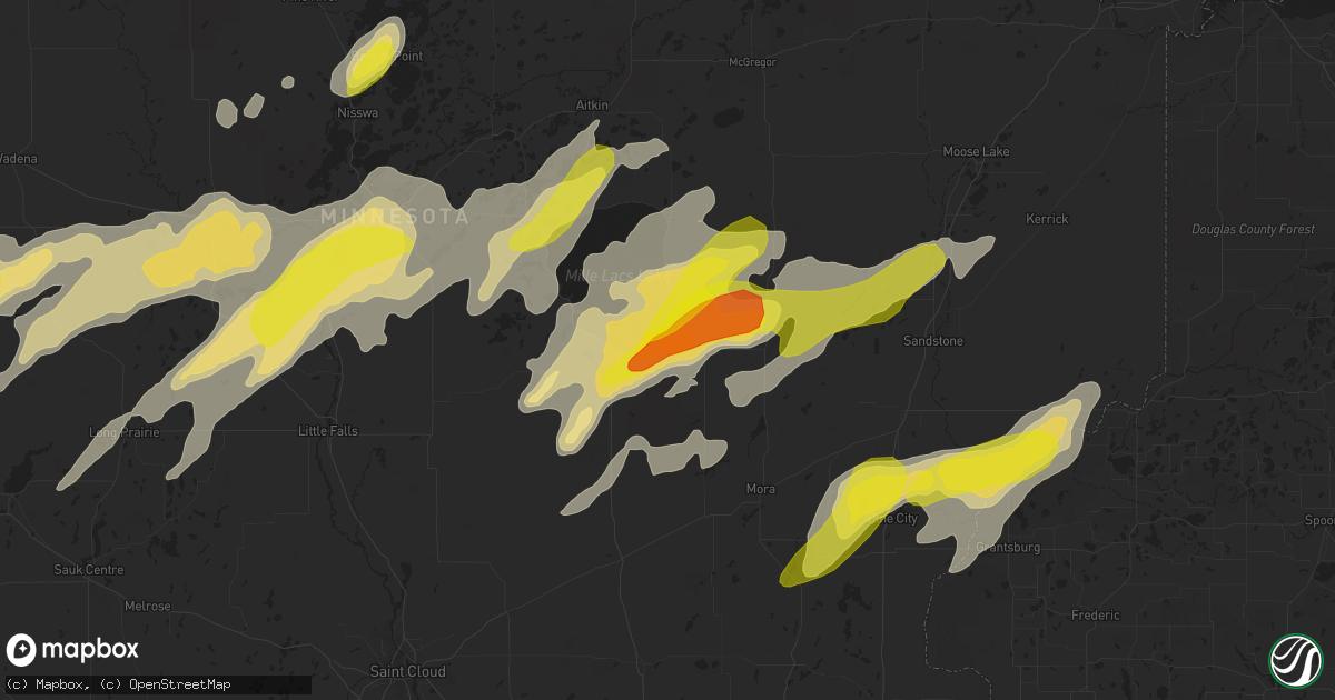 Hail map in Wahkon, MN on September 21, 2017