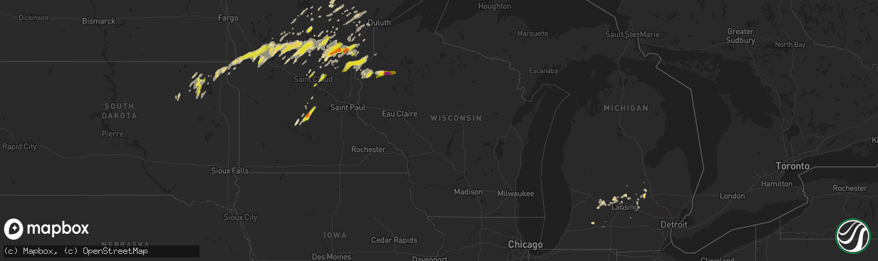 Hail map in Wisconsin on September 21, 2017