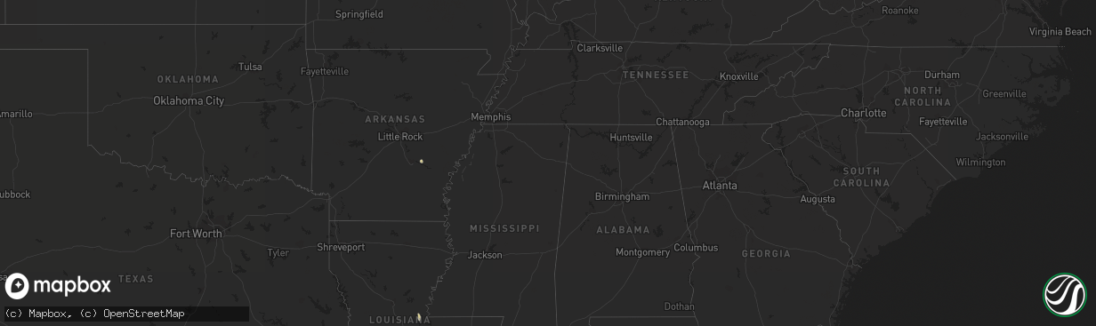 Hail map on September 21, 2018