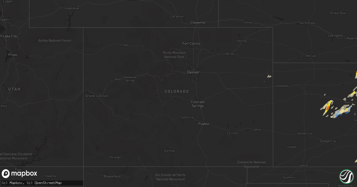 Hail map in Colorado on September 21, 2019
