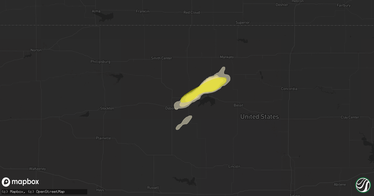 Hail map in Downs, KS on September 21, 2019