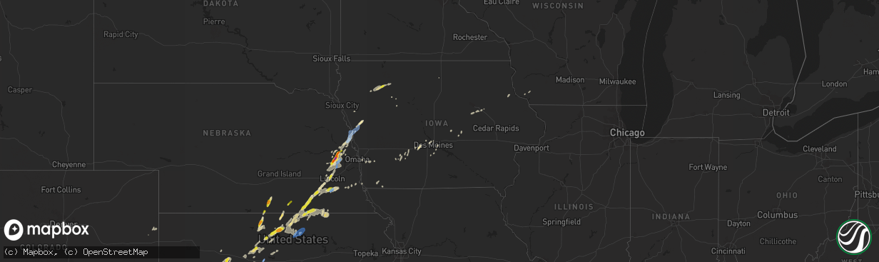 Hail map in Iowa on September 21, 2019