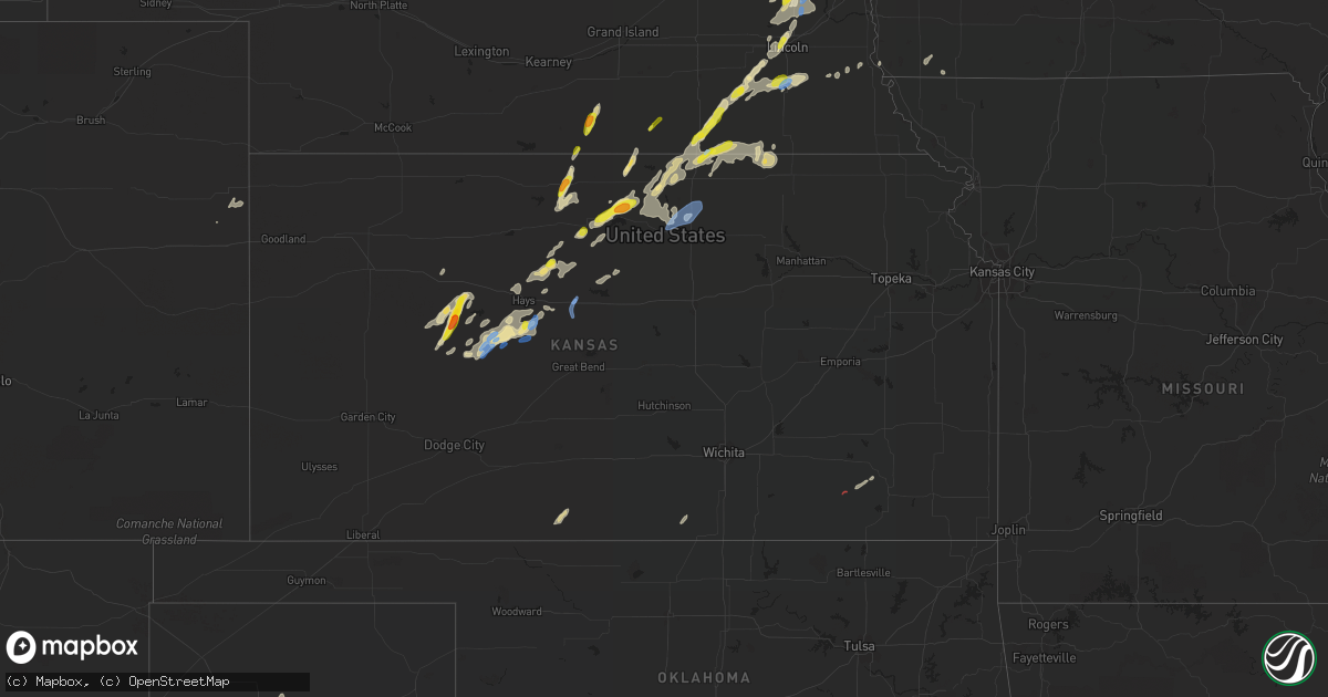 Hail map in Kansas on September 21, 2019