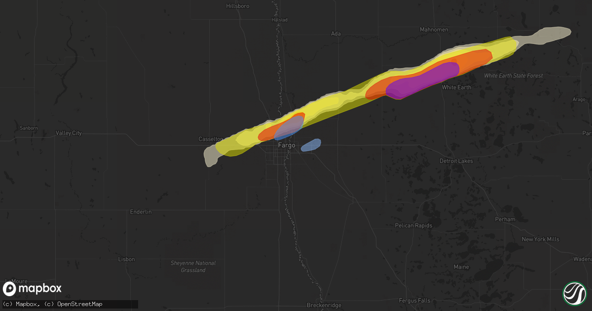 Hail map in Moorhead, MN on September 21, 2019