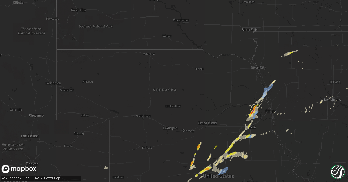 Hail map in Nebraska on September 21, 2019