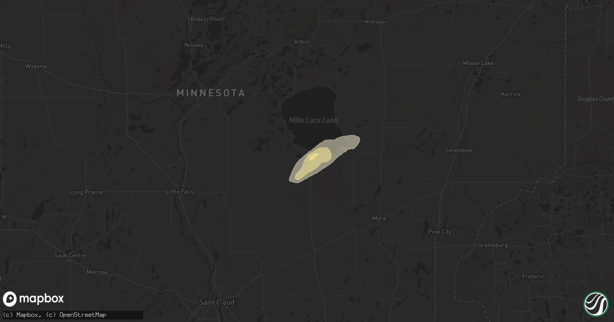 Hail map in Onamia, MN on September 21, 2019