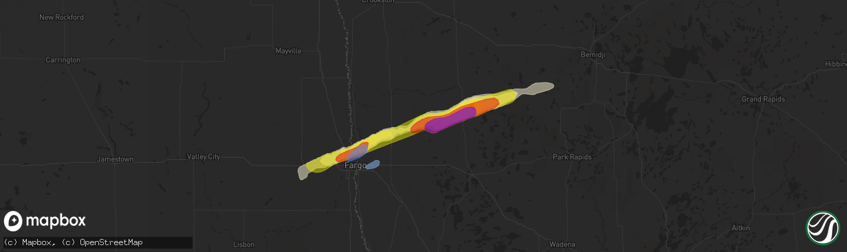 Hail map in Ulen, MN on September 21, 2019