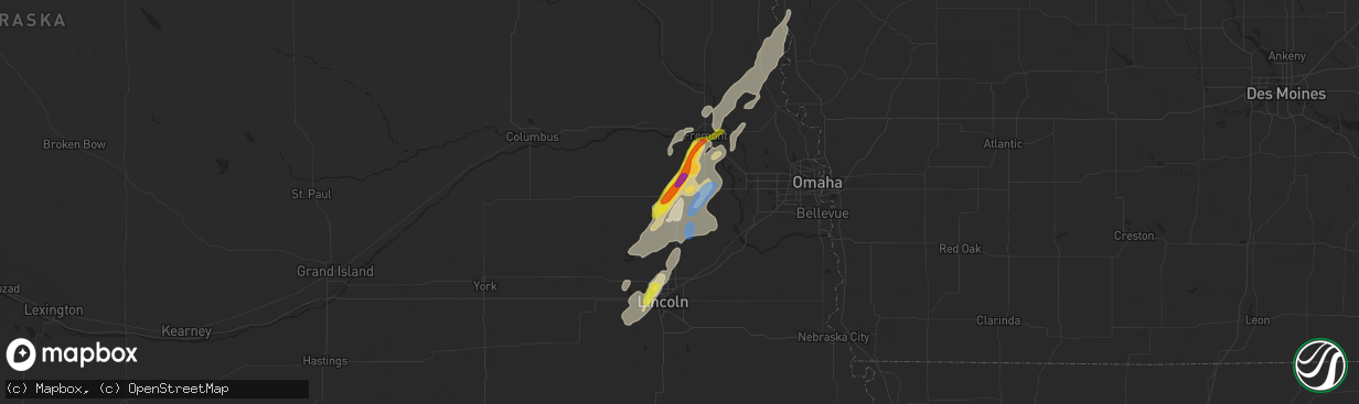 Hail map in Wahoo, NE on September 21, 2019