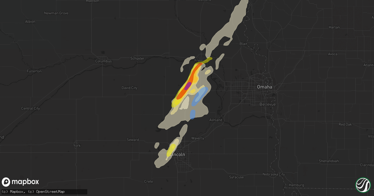 Hail map in Wahoo, NE on September 21, 2019