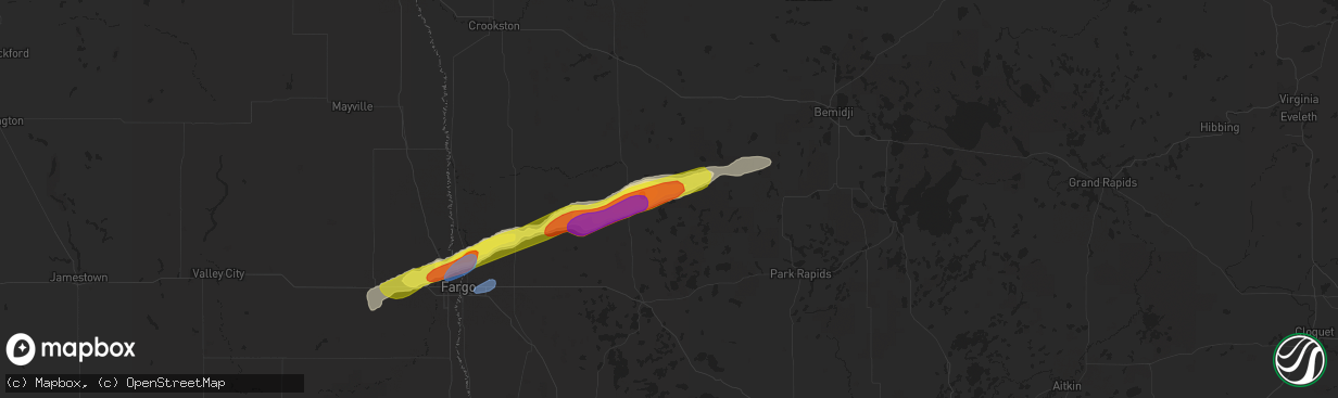 Hail map in Waubun, MN on September 21, 2019