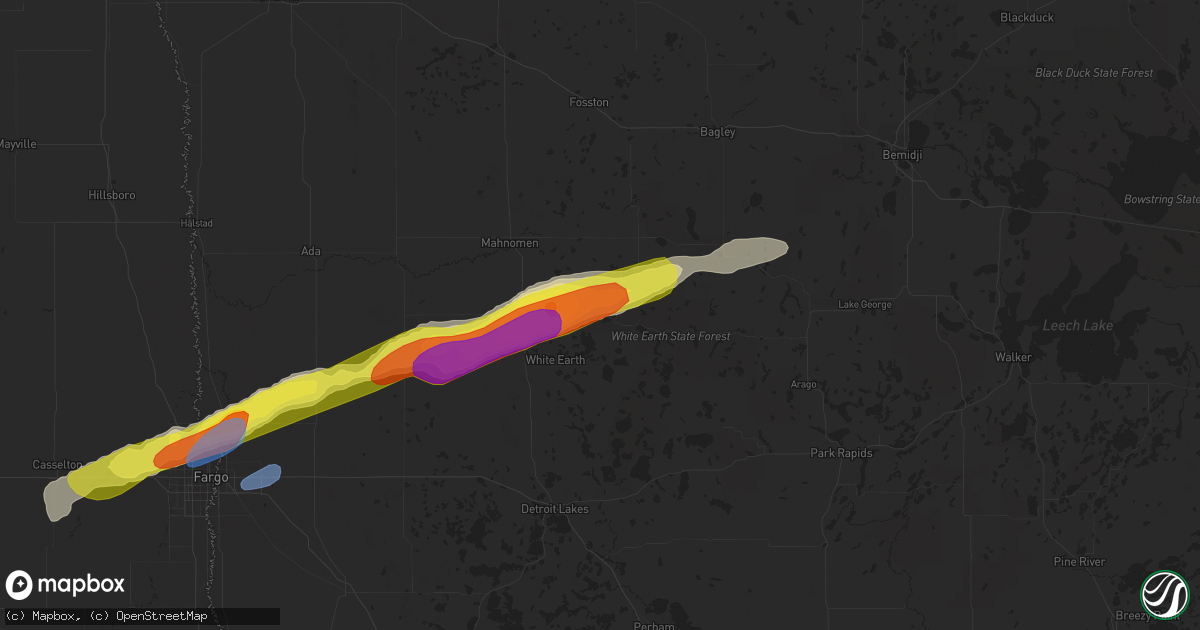 Hail map in Waubun, MN on September 21, 2019