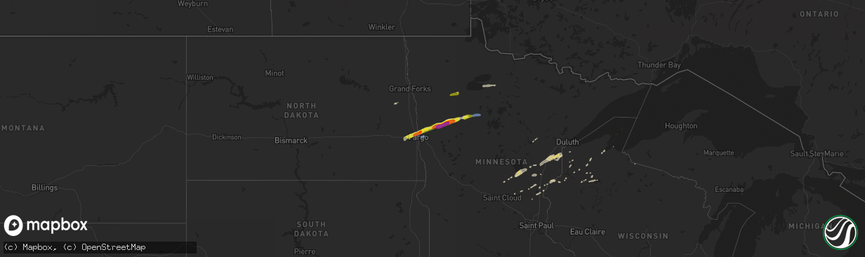 Hail map on September 21, 2019