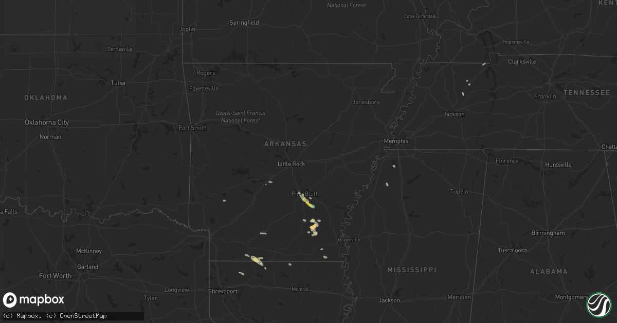 Hail map in Arkansas on September 21, 2021