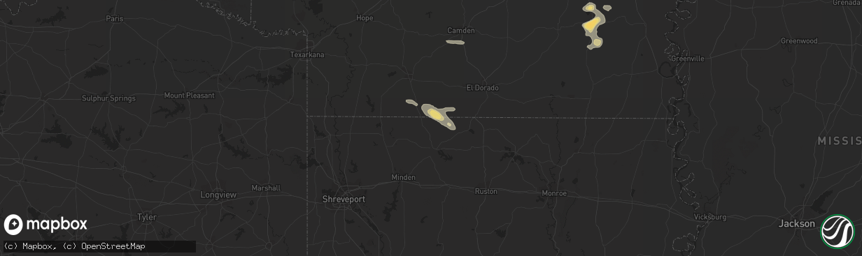 Hail map in Haynesville, LA on September 21, 2021