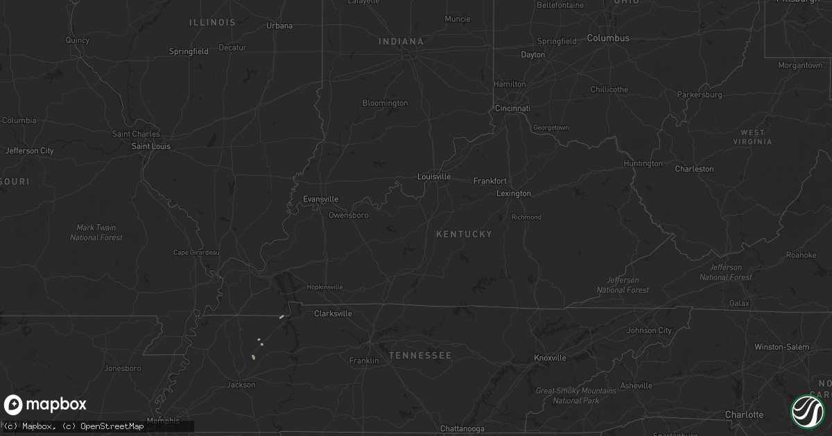 Hail map in Kentucky on September 21, 2021