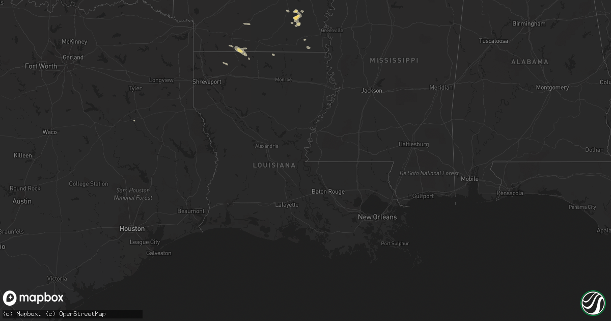 Hail map in Louisiana on September 21, 2021