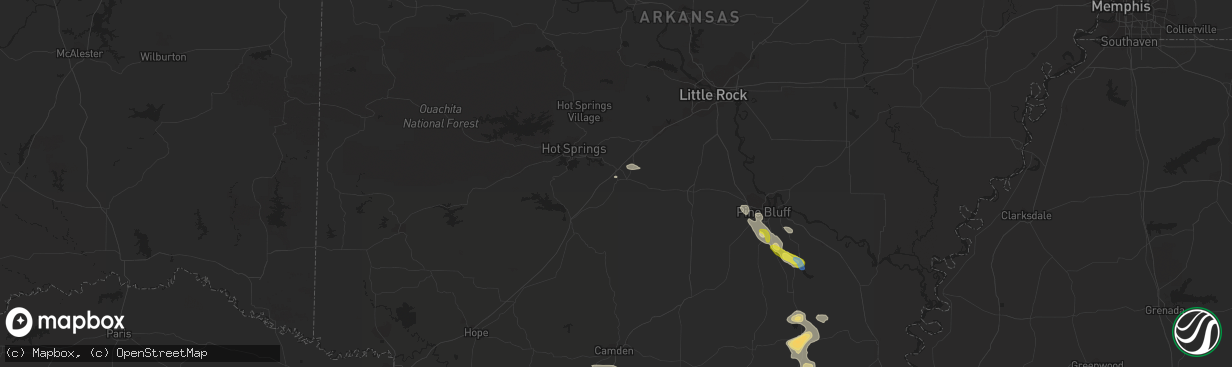 Hail map in Malvern, AR on September 21, 2021