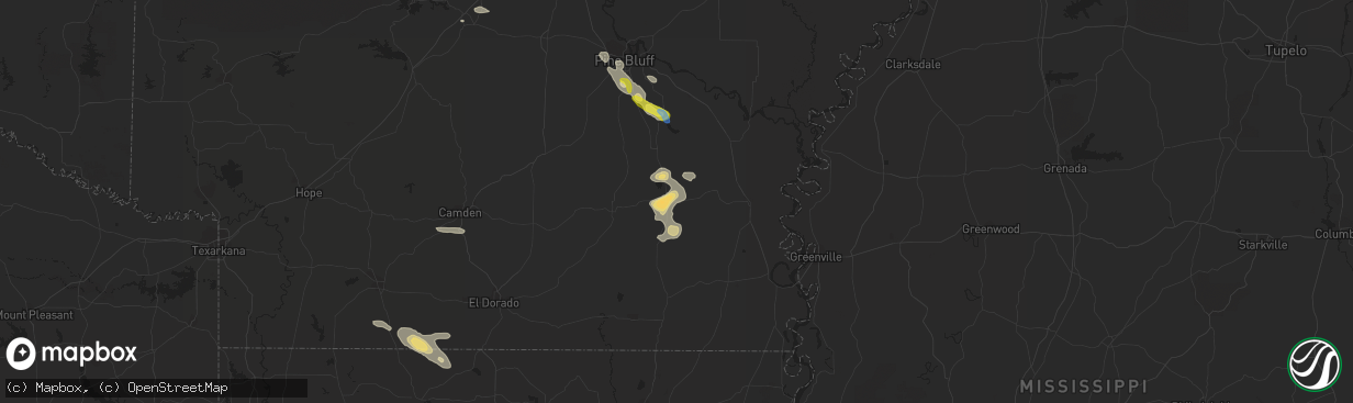 Hail map in Monticello, AR on September 21, 2021