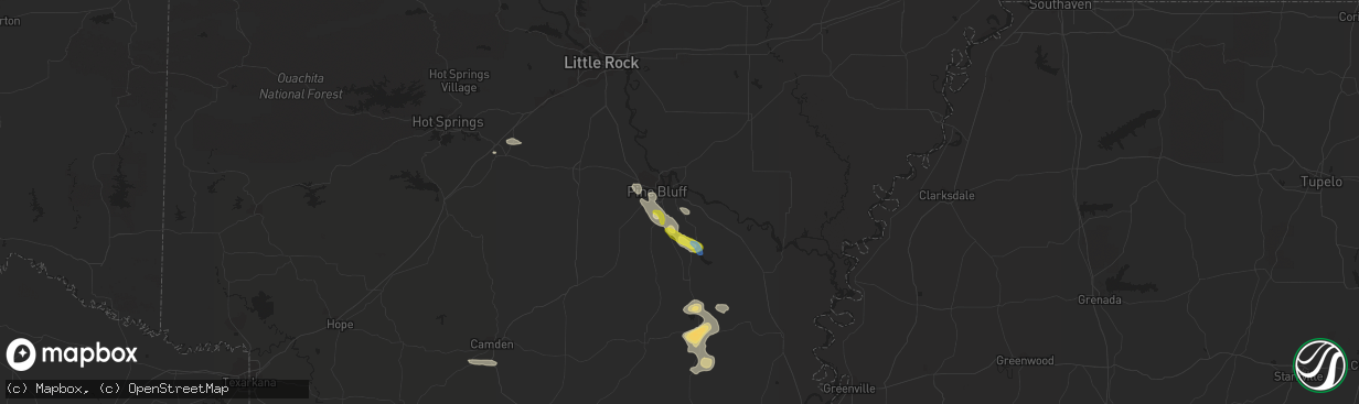 Hail map in Pine Bluff, AR on September 21, 2021