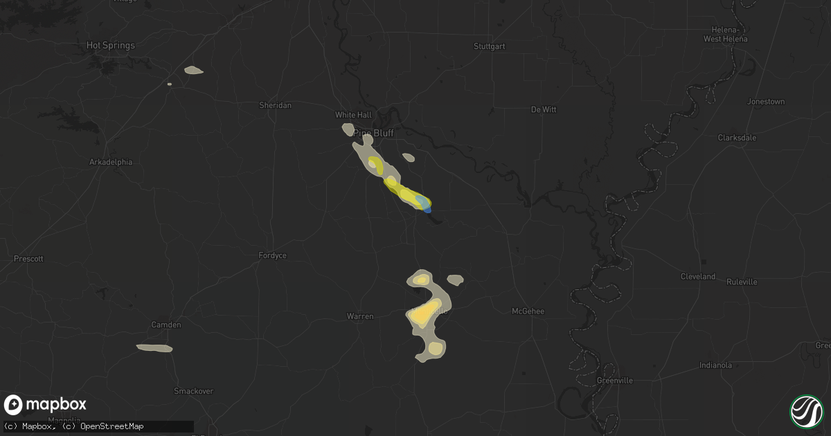 Hail map in Star City, AR on September 21, 2021
