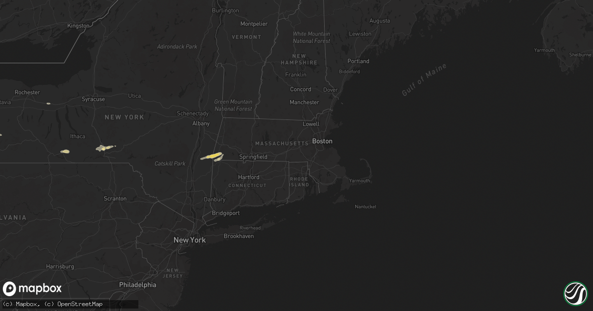 Hail map in Connecticut on September 21, 2022