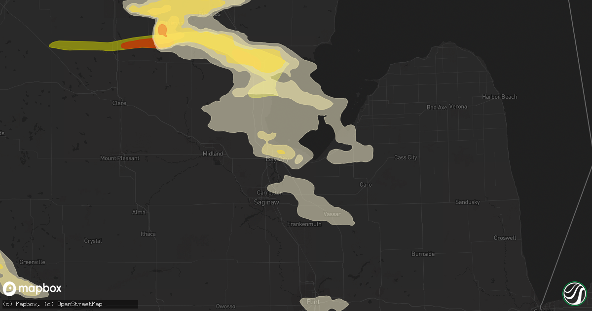 Hail map in Essexville, MI on September 21, 2022