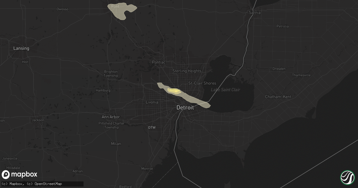 Hail map in Highland Park, MI on September 21, 2022