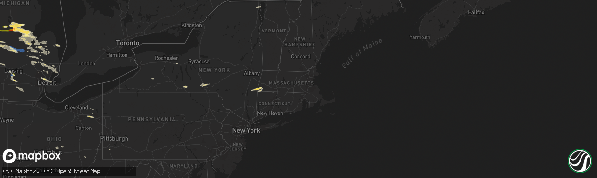 Hail map in Massachusetts on September 21, 2022