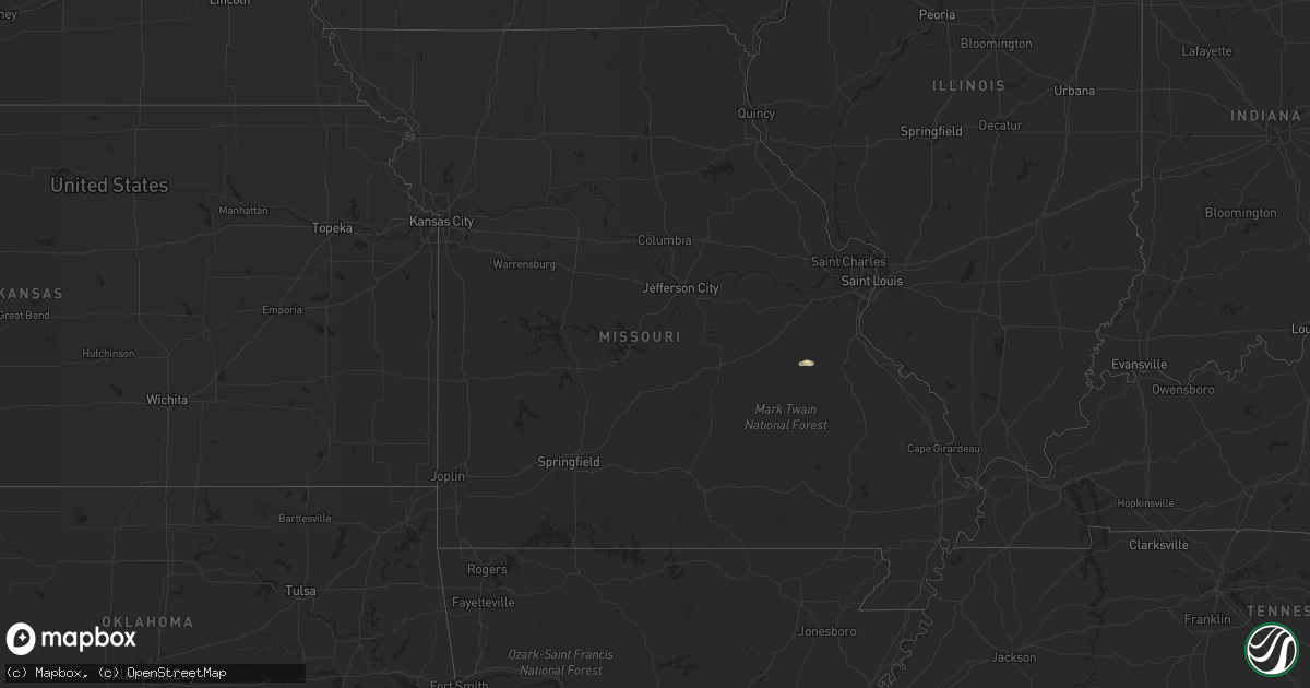 Hail map in Missouri on September 21, 2022
