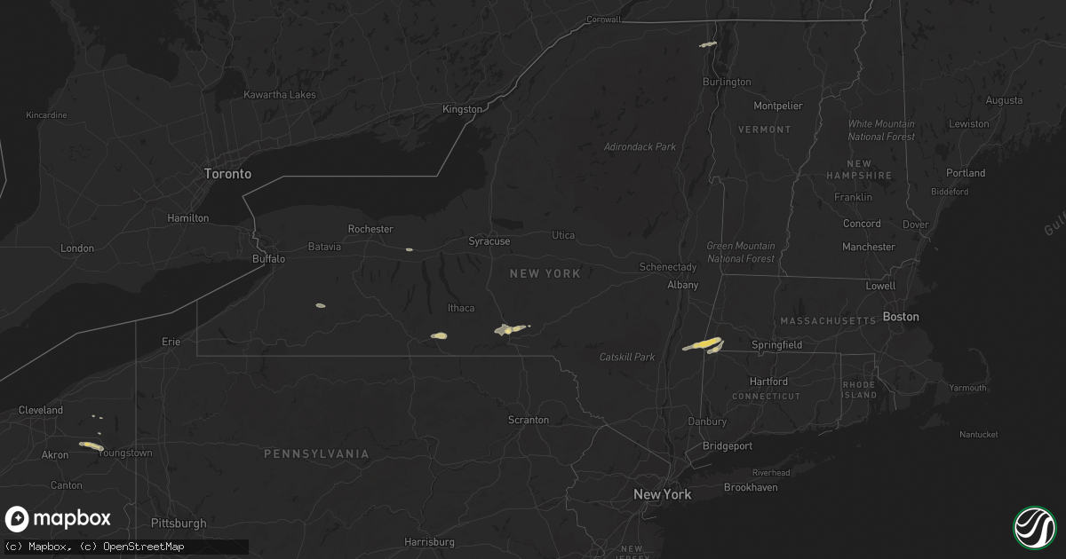 Hail map in New York on September 21, 2022