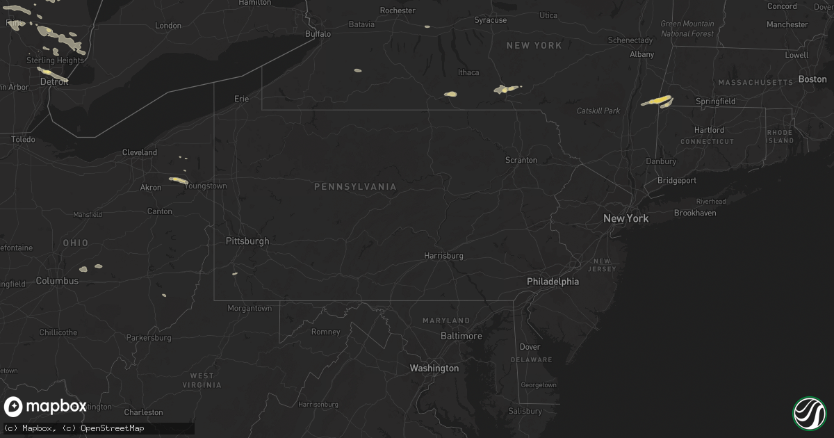Hail map in Pennsylvania on September 21, 2022