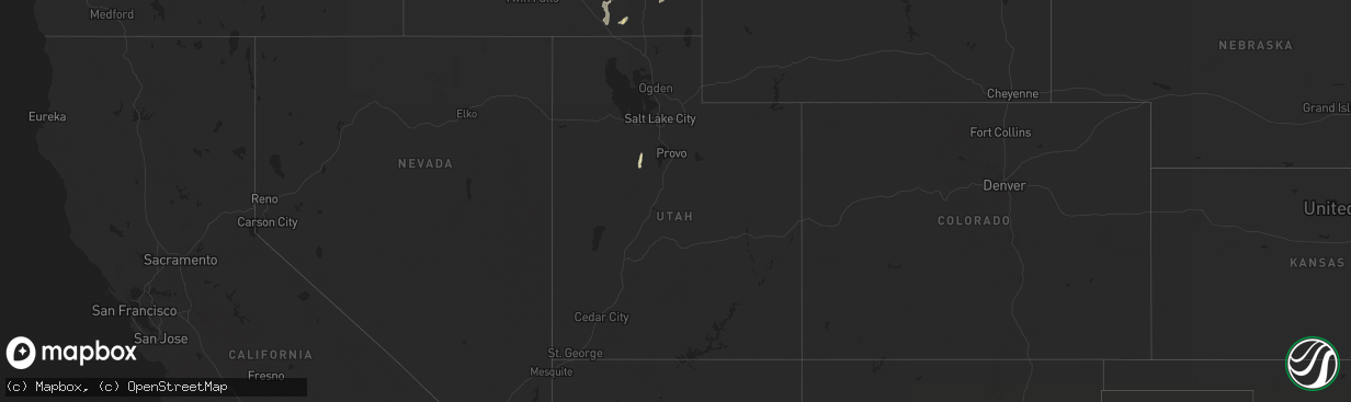 Hail map in Utah on September 21, 2022