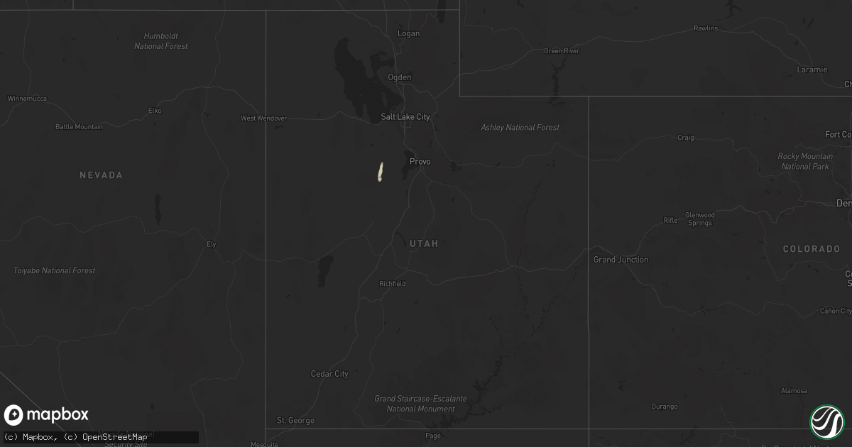 Hail map in Utah on September 21, 2022