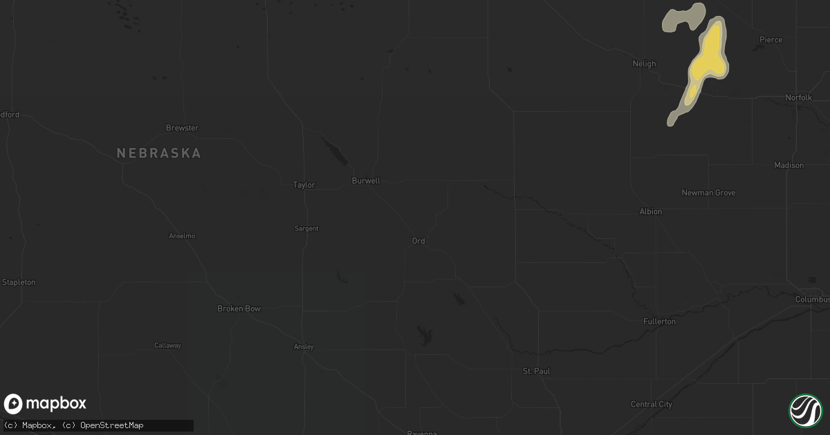 Hail map in Gothenburg, NE on September 21, 2023
