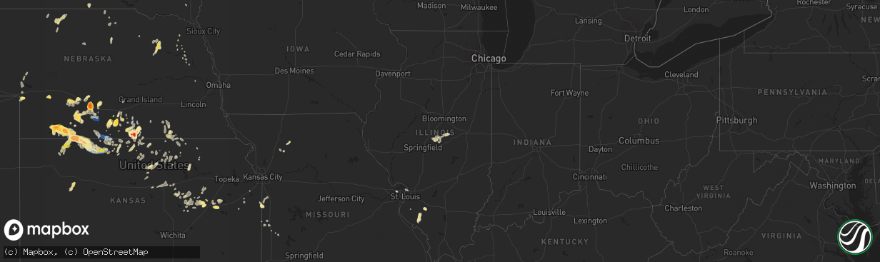 Hail map in Illinois on September 21, 2023