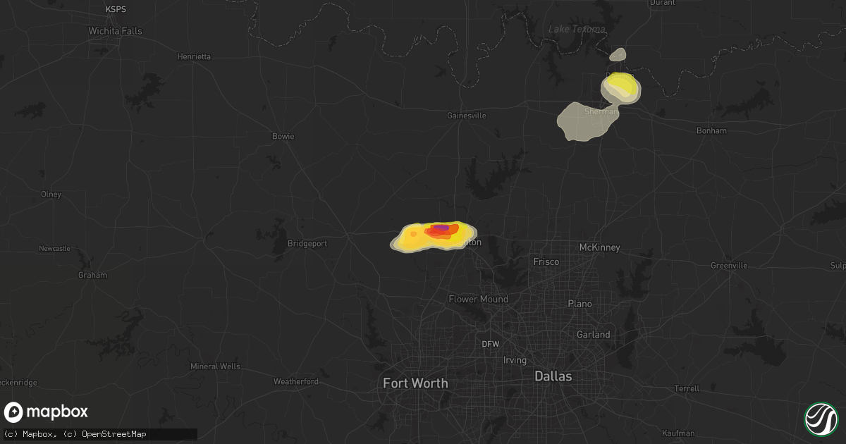 Hail map in Krum, TX on September 21, 2023