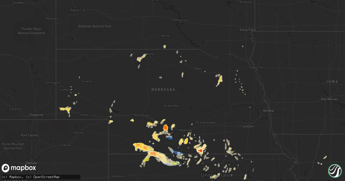 Hail map in Nebraska on September 21, 2023