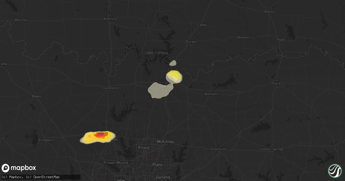 Hail map in Sherman, TX on September 21, 2023