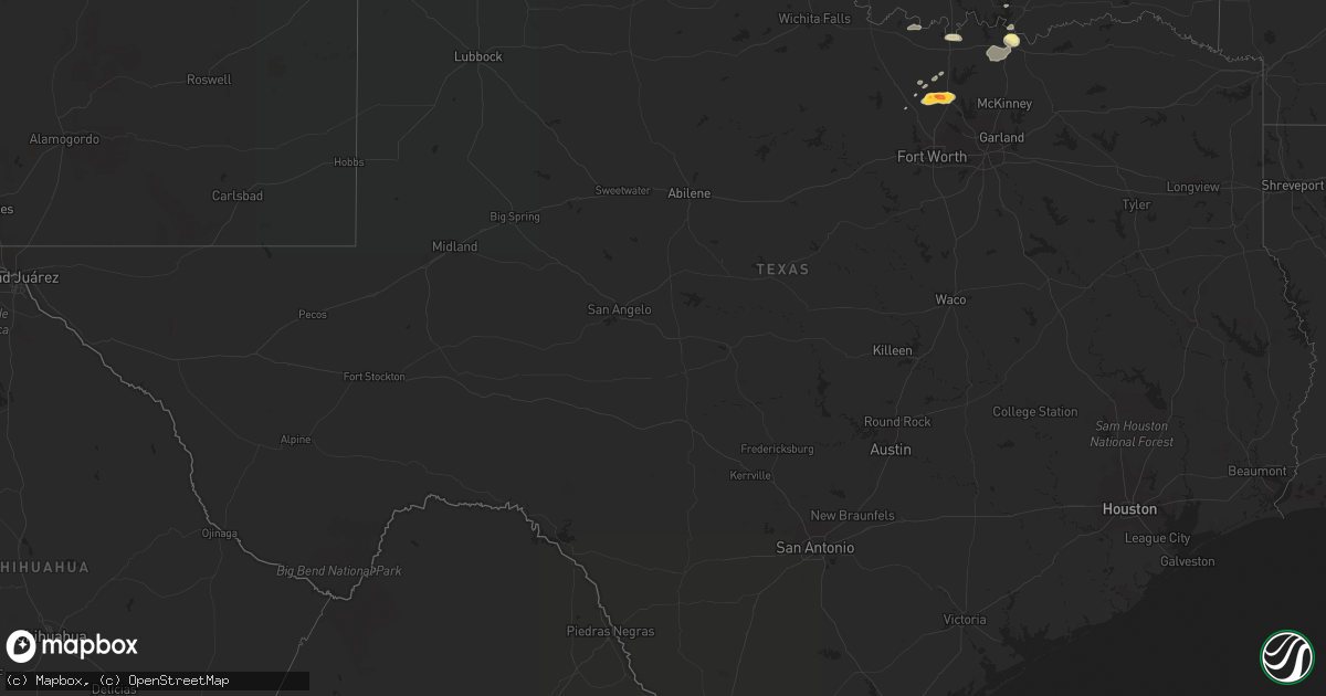 Hail map in Texas on September 21, 2023