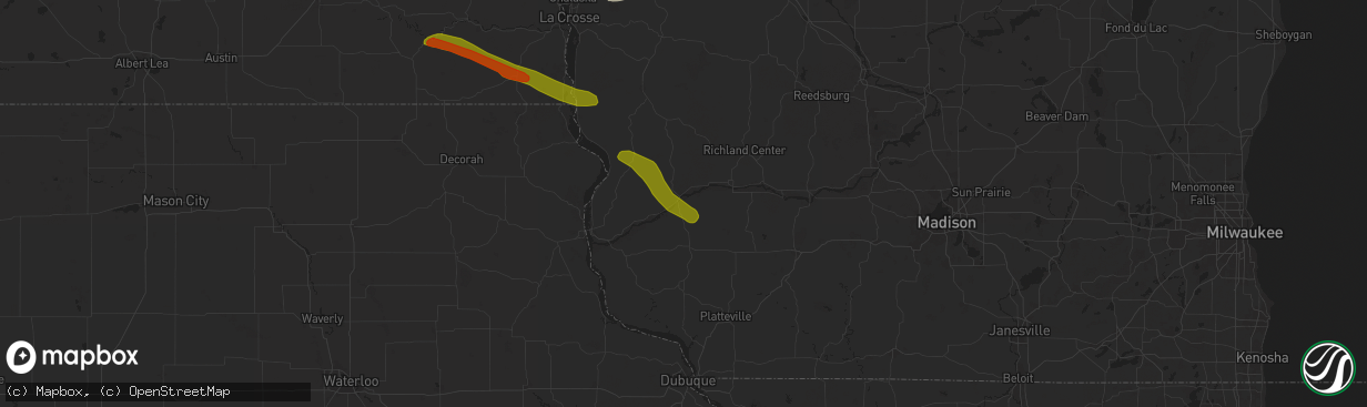 Hail map in Boscobel, WI on September 21, 2024