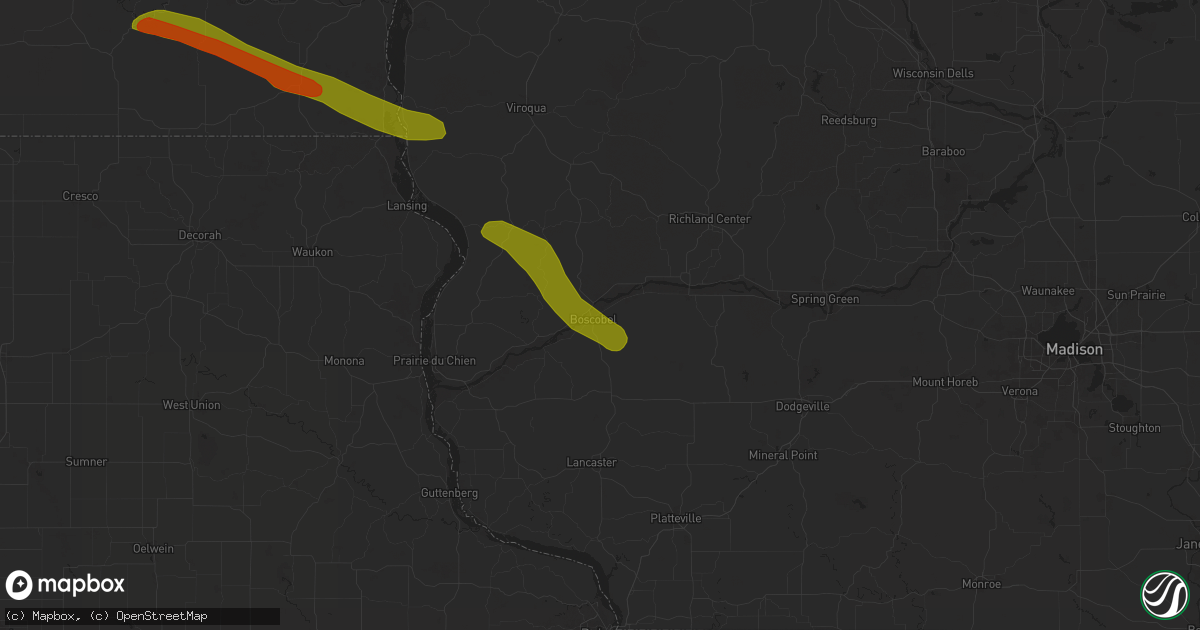 Hail map in Boscobel, WI on September 21, 2024