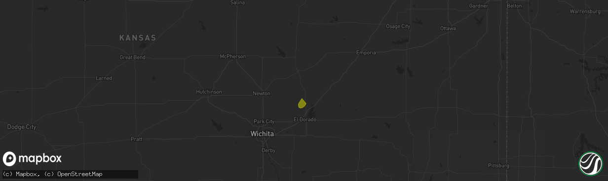 Hail map in Burns, KS on September 21, 2024