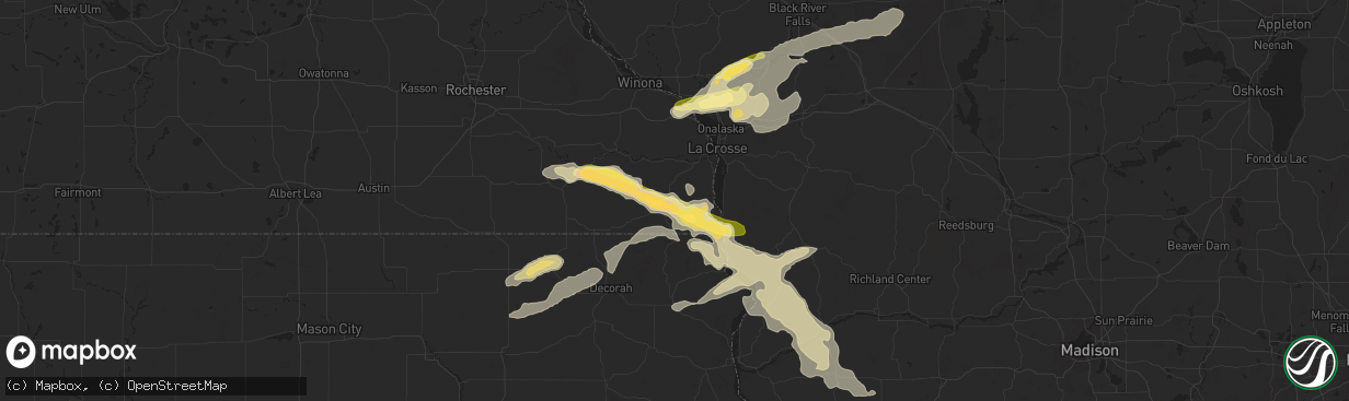 Hail map in Caledonia, MN on September 21, 2024