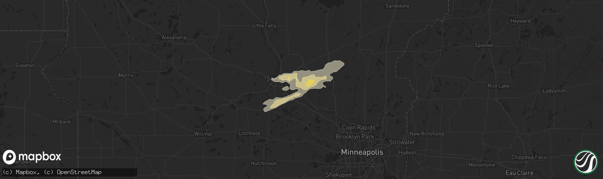 Hail map in Clear Lake, MN on September 21, 2024