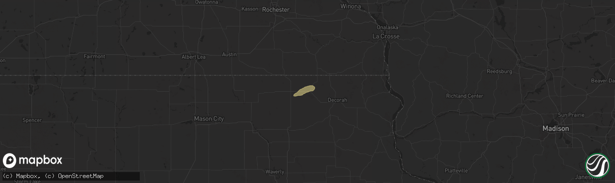 Hail map in Cresco, IA on September 21, 2024