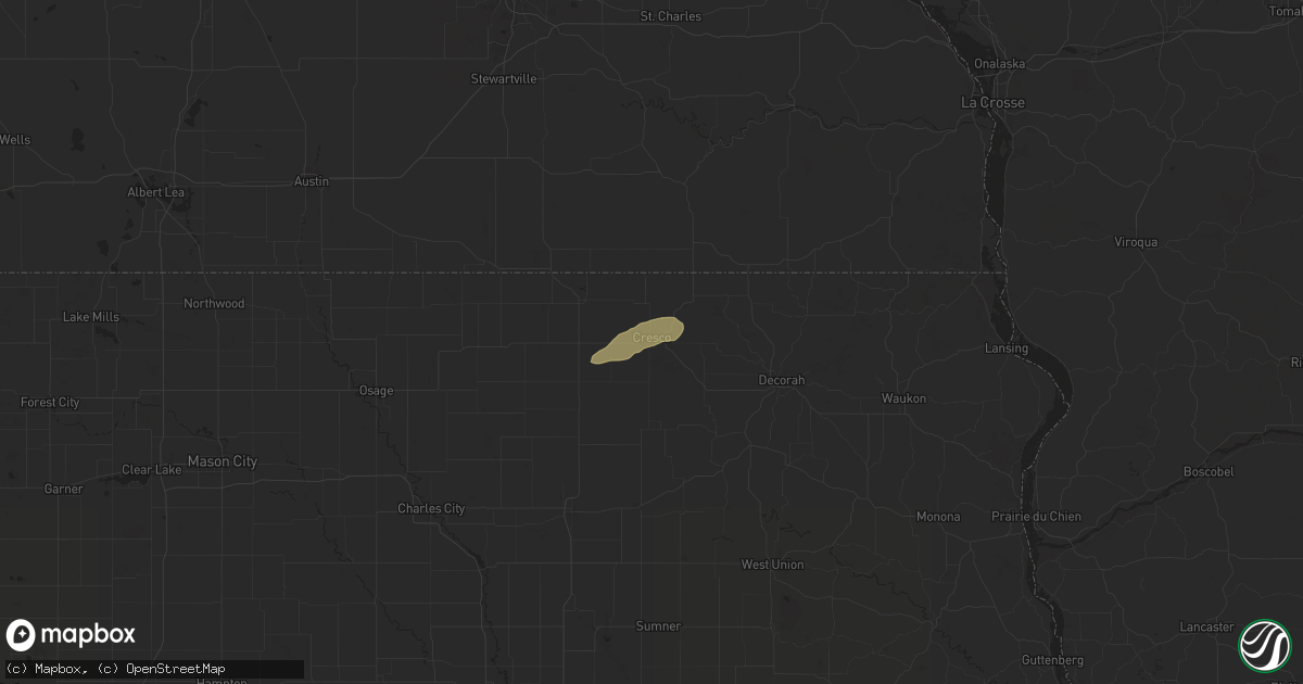 Hail map in Cresco, IA on September 21, 2024