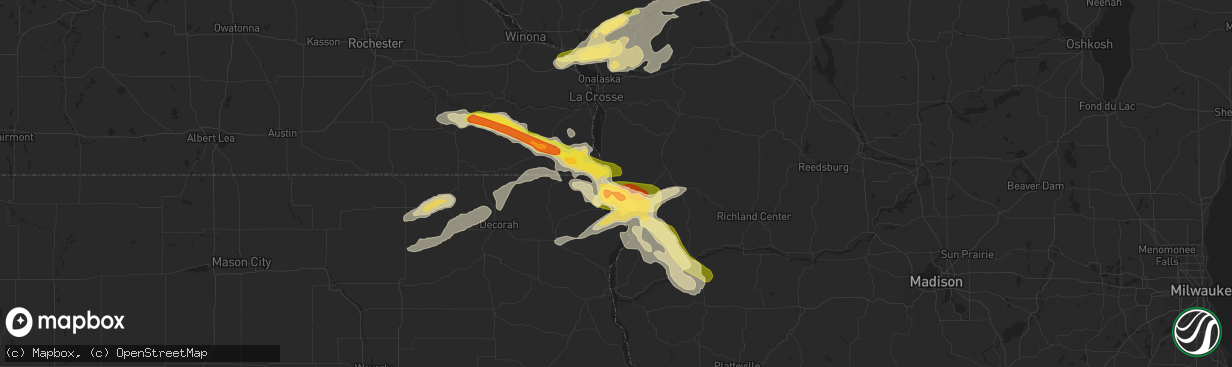 Hail map in De Soto, WI on September 21, 2024