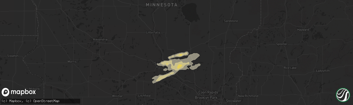 Hail map in Foley, MN on September 21, 2024