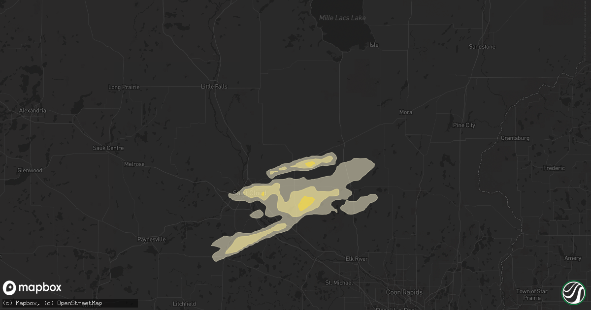 Hail map in Foley, MN on September 21, 2024
