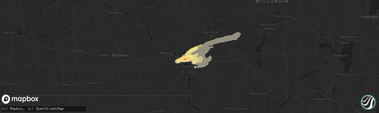 Hail map in Holmen, WI on September 21, 2024